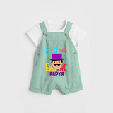 Celebrate "Best Dad Ever Love" Themed Personalised Kids Dungaree - LIGHT GREEN - 0 - 5 Months Old (Chest 18")