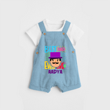 Celebrate "Best Dad Ever Love" Themed Personalised Kids Dungaree - SKY BLUE - 0 - 5 Months Old (Chest 18")