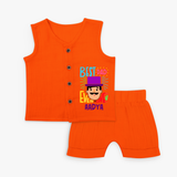Celebrate "Best Dad Ever Love" Themed Personalised Kids Jabla set - TANGERINE - 0 - 3 Months Old (Chest 9.8")