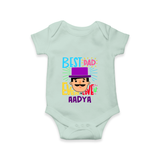 Celebrate "Best Dad Ever Love" Themed Personalised Baby Rompers - MINT GREEN - 0 - 3 Months Old (Chest 16")