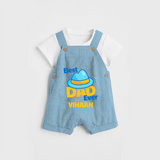 Celebrate "Best Dad Ever" Themed Personalised Kids Dungaree - SKY BLUE - 0 - 5 Months Old (Chest 18")