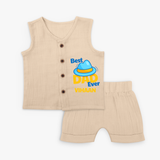 Celebrate "Best Dad Ever" Themed Personalised Kids Jabla set - CREAM - 0 - 3 Months Old (Chest 9.8")