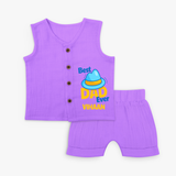 Celebrate "Best Dad Ever" Themed Personalised Kids Jabla set - PURPLE - 0 - 3 Months Old (Chest 9.8")