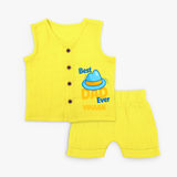 Celebrate "Best Dad Ever" Themed Personalised Kids Jabla set - YELLOW - 0 - 3 Months Old (Chest 9.8")