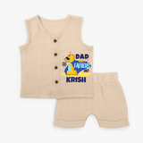Celebrate "Dad Happy Father's Day" Themed Personalised Kids Jabla set - CREAM - 0 - 3 Months Old (Chest 9.8")