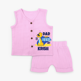 Celebrate "Dad Happy Father's Day" Themed Personalised Kids Jabla set - LAVENDER ROSE - 0 - 3 Months Old (Chest 9.8")
