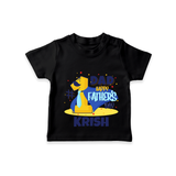 Celebrate "Dad Happy Father's Day" Themed Personalised T-shirts - BLACK - 0 - 5 Months Old (Chest 17")