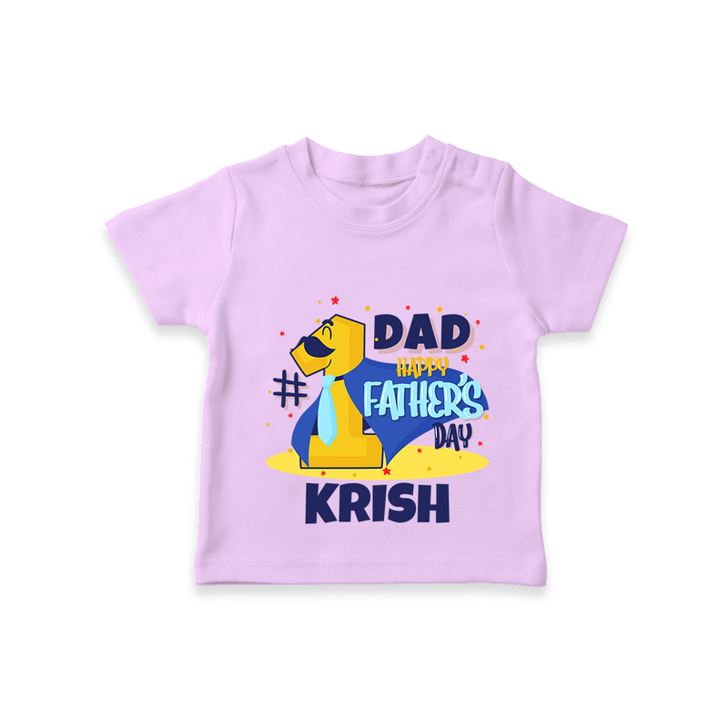 Celebrate "Dad Happy Father's Day" Themed Personalised T-shirts - LILAC - 0 - 5 Months Old (Chest 17")