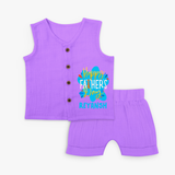 Celebrate "Happy Father's Day" Themed Personalised Kids Jabla set - PURPLE - 0 - 3 Months Old (Chest 9.8")