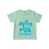 Celebrate "Happy Father's Day" Themed Personalised T-shirts - MINT GREEN - 0 - 5 Months Old (Chest 17")