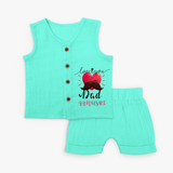 Celebrate "Love You Dad" Themed Personalised Kids Jabla set - AQUA GREEN - 0 - 3 Months Old (Chest 9.8")