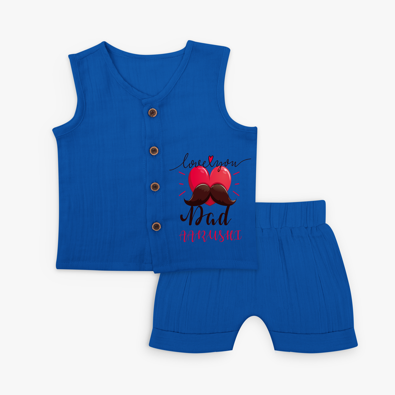 Celebrate "Love You Dad" Themed Personalised Kids Jabla set - MIDNIGHT BLUE - 0 - 3 Months Old (Chest 9.8")