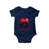 Celebrate "Love You Dad" Themed Personalised Baby Rompers - NAVY BLUE - 0 - 3 Months Old (Chest 16")