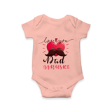 Celebrate "Love You Dad" Themed Personalised Baby Rompers - PEACH - 0 - 3 Months Old (Chest 16")