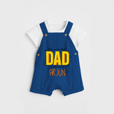 Celebrate "You Are The Best Dad In The World" Themed Personalised Kids Dungaree - COBALT BLUE - 0 - 5 Months Old (Chest 18")