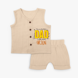 Celebrate "You Are The Best Dad In The World" Themed Personalised Kids Jabla set - CREAM - 0 - 3 Months Old (Chest 9.8")