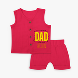Celebrate "You Are The Best Dad In The World" Themed Personalised Kids Jabla set - CRIMSON - 0 - 3 Months Old (Chest 9.8")