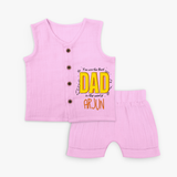 Celebrate "You Are The Best Dad In The World" Themed Personalised Kids Jabla set - LAVENDER ROSE - 0 - 3 Months Old (Chest 9.8")