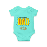 Celebrate "You Are The Best Dad In The World" Themed Personalised Baby Rompers - ARCTIC BLUE - 0 - 3 Months Old (Chest 16")