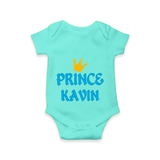 Celebrate "Prince" Themed Personalised Baby Rompers - ARCTIC BLUE - 0 - 3 Months Old (Chest 16")