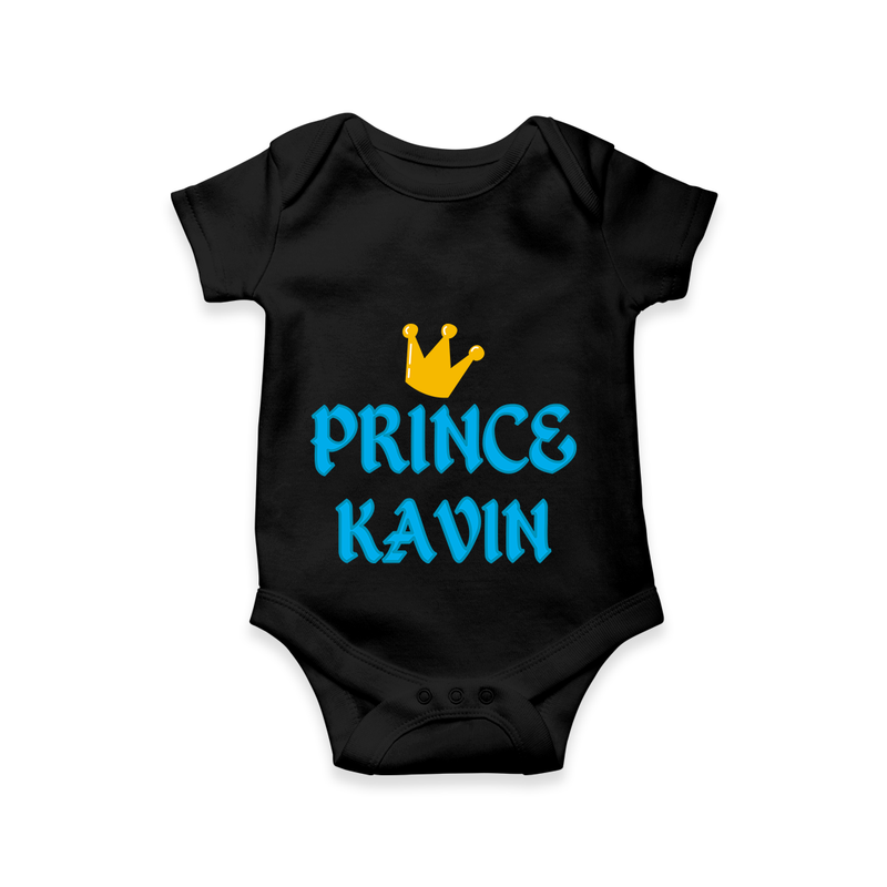 Celebrate "Prince" Themed Personalised Baby Rompers - BLACK - 0 - 3 Months Old (Chest 16")