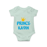 Celebrate "Prince" Themed Personalised Baby Rompers - MINT GREEN - 0 - 3 Months Old (Chest 16")