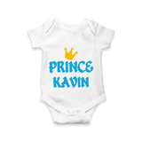Celebrate "Prince" Themed Personalised Baby Rompers - WHITE - 0 - 3 Months Old (Chest 16")