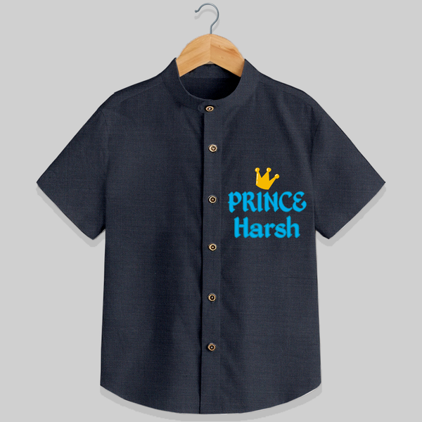 Celebrate "Prince" Themed Personalised Kids Shirt - DARK GREY - 0 - 6 Months Old (Chest 21")