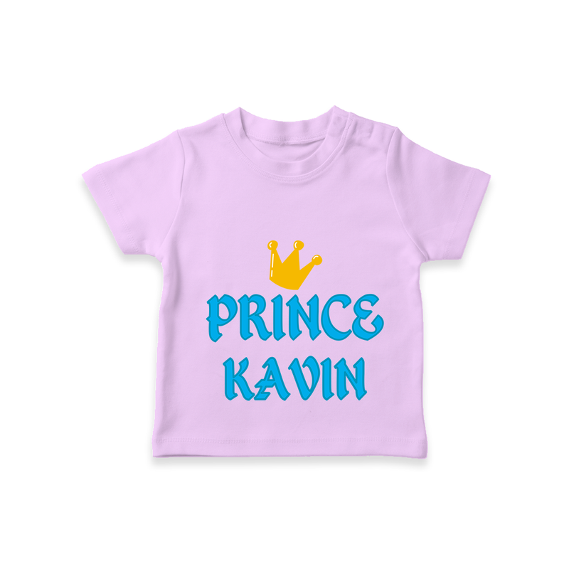 Celebrate "Prince" Themed Personalised T-shirts - LILAC - 0 - 5 Months Old (Chest 17")