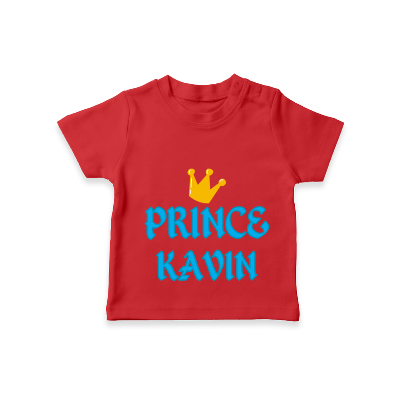 Celebrate "Prince" Themed Personalised T-shirts - RED - 0 - 5 Months Old (Chest 17")