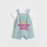 Celebrate "Princess" Themed Personalised Kids Dungaree - ARCTIC BLUE - 0 - 5 Months Old (Chest 18")