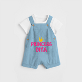 Celebrate "Princess" Themed Personalised Kids Dungaree - SKY BLUE - 0 - 5 Months Old (Chest 18")