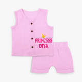 Celebrate "Princess" Themed Personalised Kids Jabla set - LAVENDER ROSE - 0 - 3 Months Old (Chest 9.8")