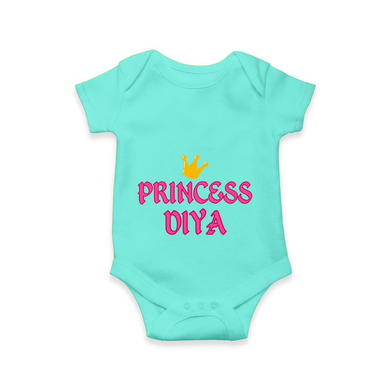 Celebrate "Princess" Themed Personalised Baby Rompers - ARCTIC BLUE - 0 - 3 Months Old (Chest 16")