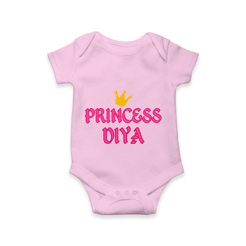 Celebrate "Princess" Themed Personalised Baby Rompers - PINK - 0 - 3 Months Old (Chest 16")