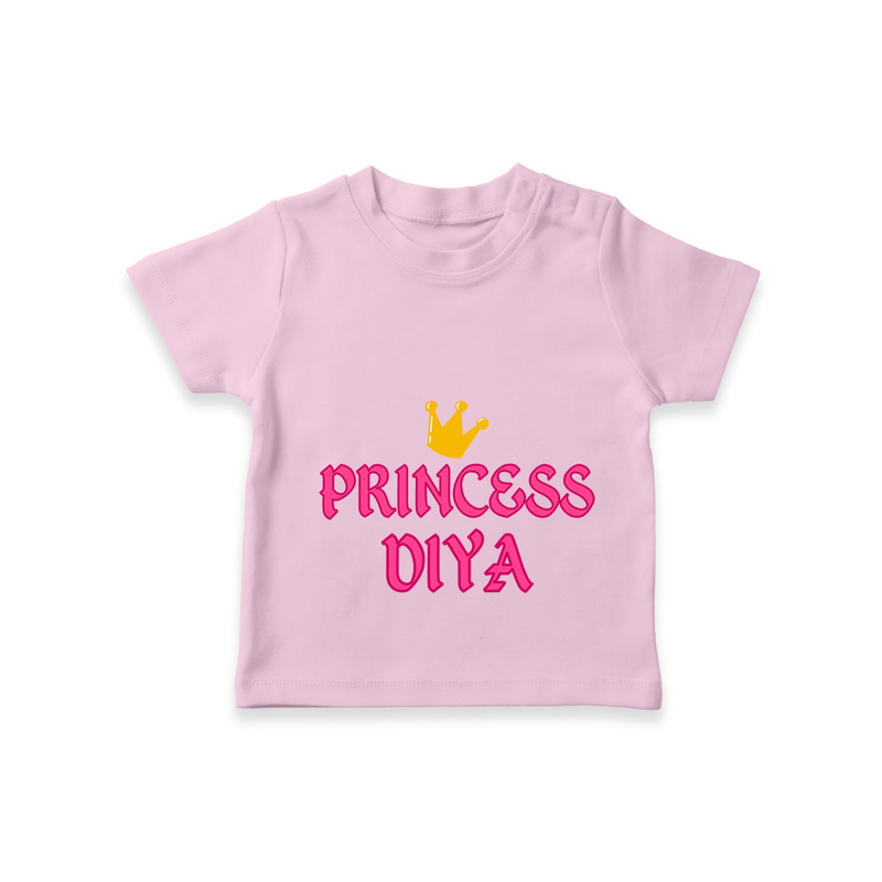 Celebrate "Princess" Themed Personalised T-shirts - PINK - 0 - 5 Months Old (Chest 17")