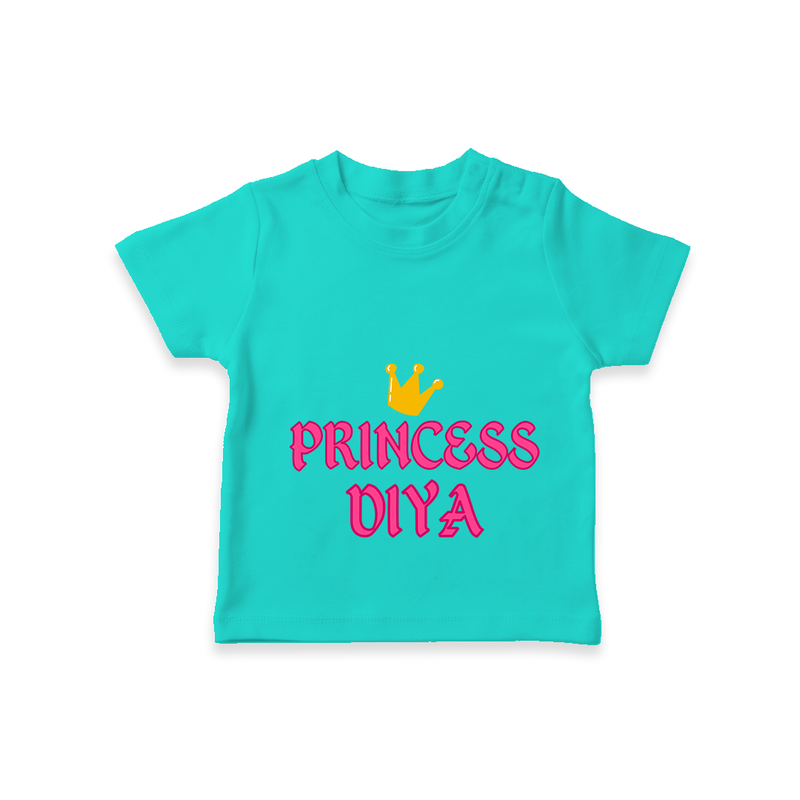 Celebrate "Princess" Themed Personalised T-shirts - TEAL - 0 - 5 Months Old (Chest 17")
