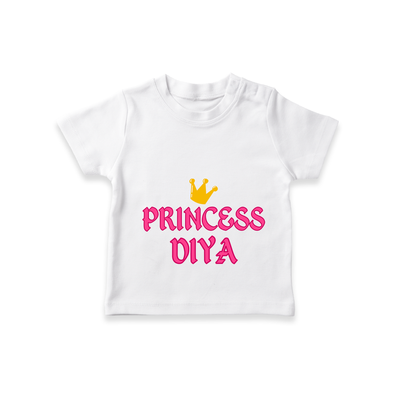 Celebrate "Princess" Themed Personalised T-shirts - WHITE - 0 - 5 Months Old (Chest 17")