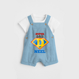 Celebrate "Super DAD" Themed Personalised Kids Dungaree - SKY BLUE - 0 - 5 Months Old (Chest 18")