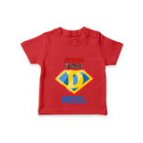 Celebrate "Super DAD" Themed Personalised T-shirts - RED - 0 - 5 Months Old (Chest 17")