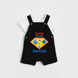Celebrate "Super Son" Themed Personalised Kids Dungaree - BLACK - 0 - 5 Months Old (Chest 18")
