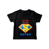 Celebrate "Super Son" Themed Personalised T-shirts - BLACK - 0 - 5 Months Old (Chest 17")
