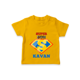 Celebrate "Super Son" Themed Personalised T-shirts - CHROME YELLOW - 0 - 5 Months Old (Chest 17")