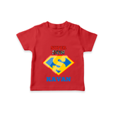 Celebrate "Super Son" Themed Personalised T-shirts - RED - 0 - 5 Months Old (Chest 17")