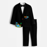 Tenth Year Dino Themed Customized Knitted Blazer With Name For Kids - BLACK - 1 Year Old (Blazer - Chest 23"/Pant Length 17"/Pant Waist 21")