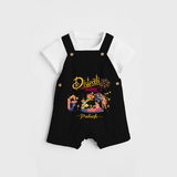 Diwali Vibes - Customized Dungaree Set For Kids - BLACK - 0 - 5 Months Old (Chest 18")