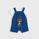 Cant Keep Calm Its Diwali - Customized Dungaree Set For Boys - COBALT BLUE - 0 - 5 Months Old (Chest 18")