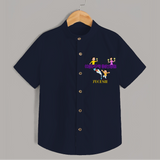 Happy Diwali - Customized Shirt For Kids - NAVY BLUE - 0 - 6 Months Old (Chest 23")