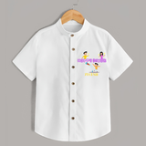 Happy Diwali - Customized Shirt For Kids - WHITE - 0 - 6 Months Old (Chest 23")