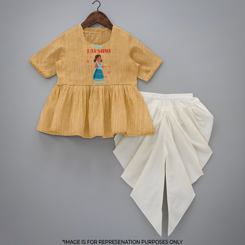 Little Lakshmi - Diwali Personalized Peplum top and Dhoti pant set for Girls